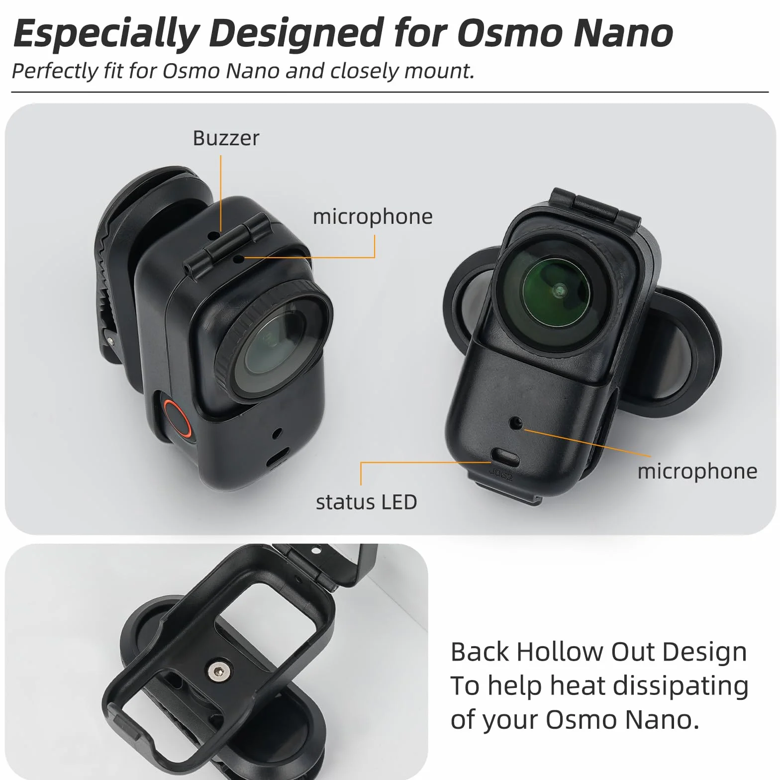 Klips do plecaka do DJI Osmo Nano, łatwy klips zacisk stojak szybkie zwalnianie uchwyt adaptera, kamera sportowa obracany o 360° wspornik fotografowania stała ramka akcesoria