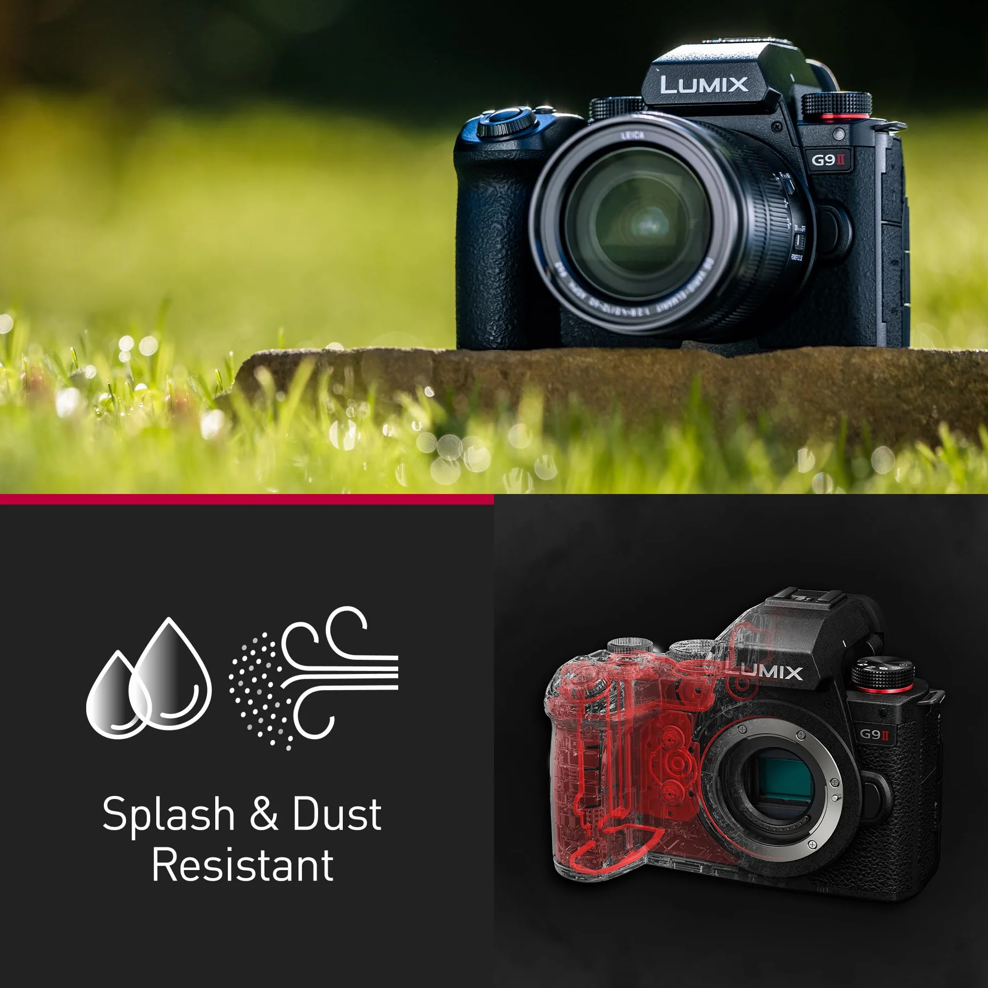Panasonic DC-G9M2M Lumix bezlusterkowy aparat cyfrowy + obiektyw H-FS12060 12–60mm, F3.5–5.6 (Live MOS 25.2MP, fazowy hybrydowy AF, Dual I.S. 2), czarny