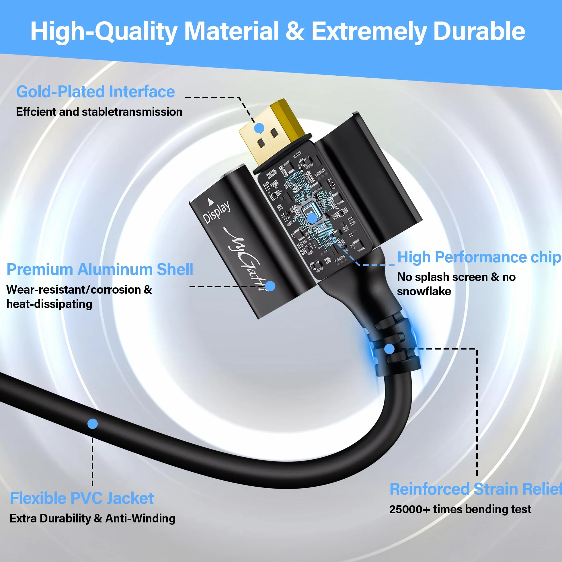 Kabel 8K USB C na DisplayPort 1.4, 1 m, 32,4 Gb/s, 8K 60 Hz/4K 144 Hz, jednokierunkowy typ C Thunderbolt 4/3 na DP 1.4, kabel HDR/HBR3 kompatybilny z iPad Pro, iMac, Mac mini, MacBook、Galaxy