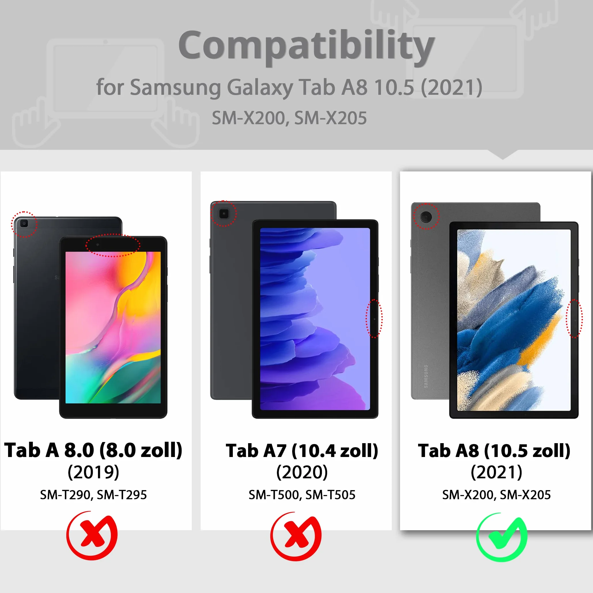EasyAcc Etui kompatybilne z Samsung Galaxy Tab A8 10,5 cala 2021/2022 SM-X200 SM-X205 Tablet, ultracienki, inteligentny, skórzany pokrowiec, niebieskie gwiazdy