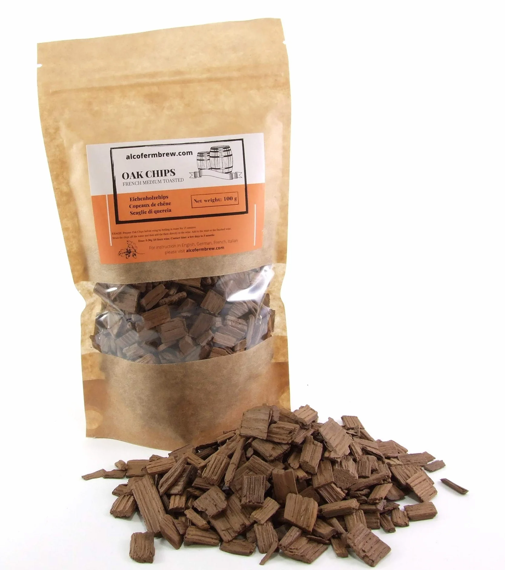 Płatki Dębowe - Francuskie - Średnio Opiekane - 100g | Wiórki Dębowe | Medium Toasted