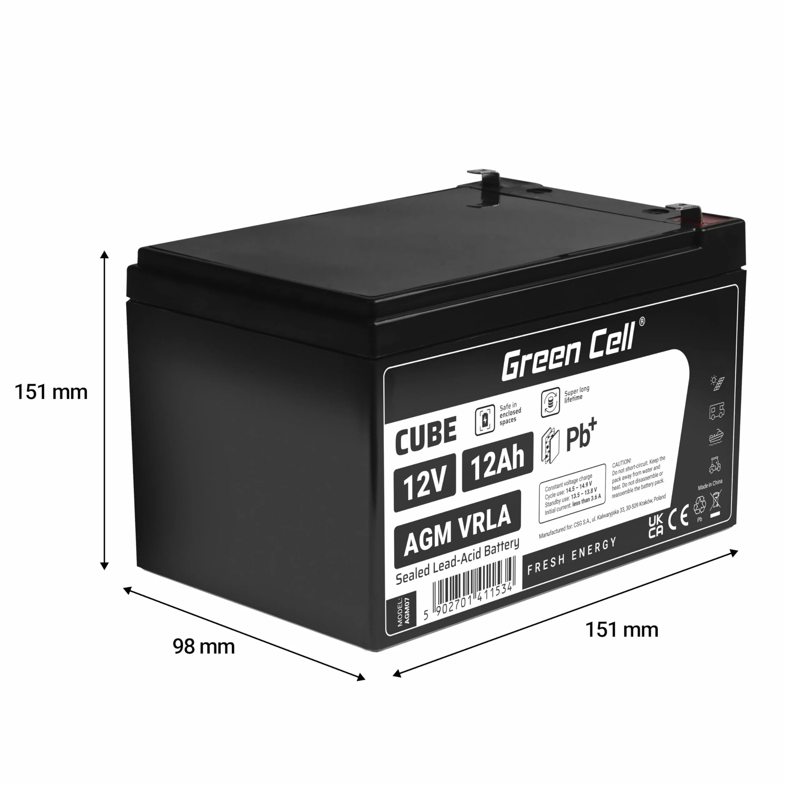Green Cell® Akumulator zastępczy kompatybilny z APC RBC52 2X 12V 12Ah AGM akumulator włókninowy akumulator ołowiowy bezobsługowy akumulator zasilający Lead-Acid akumulator pasujący do USV UPS APC SmartUPS VS1000 BackUPS 600C 650 BK650M