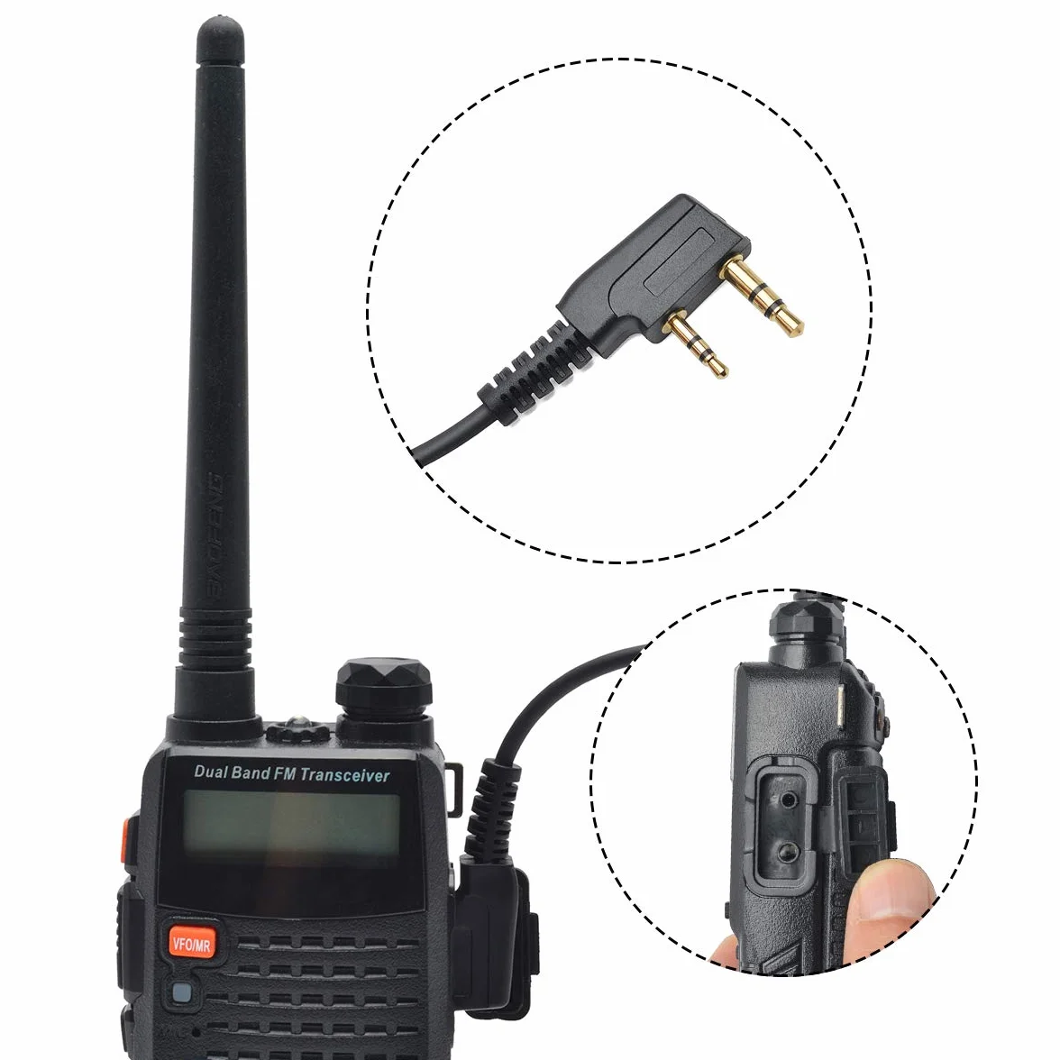 Walkie Talkie Słuchawka z mikrofonem Kompatybilna z Baofeng UV5R 888S UV-82HP Kenwood 2 Way Radio dla ochroniarzy na zewnątrz (Kształt G, 10)