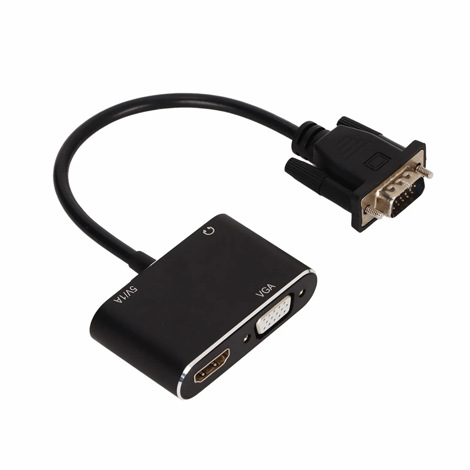 Rozdzielacz 2 w 1 VGA na HDMI Adapter - Stabilne Akcesoria Komputerowe o Wysokiej Rozdzielczości do Komputera Stacjonarnego, Laptopa, Monitora, Projektora
