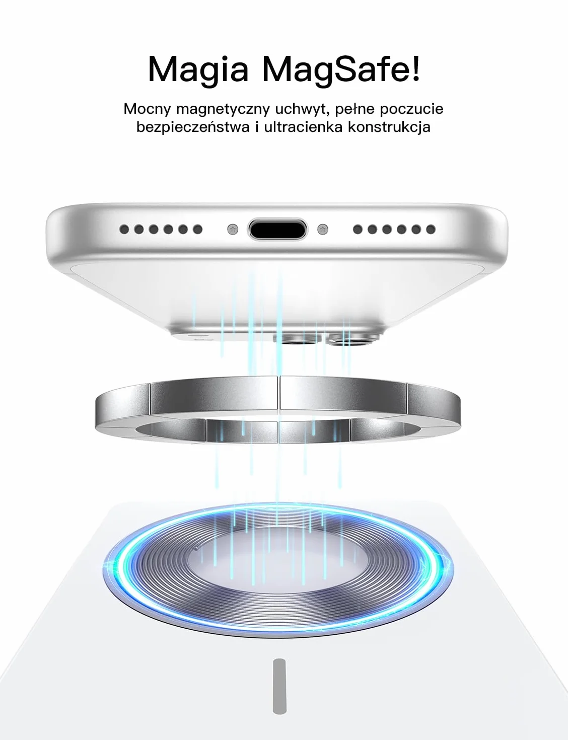 Powerbank Power Bank for MagSafe Slim Cienki 5000 mAh 15 W maks. ładowanie Qi2 Wyświetlacz cyfrowy Smukły Szybkie ładowanie Kieszonkowy Magnetyczny PD Typ C dla iPhone'a 17/16/15/14/13/12 Series