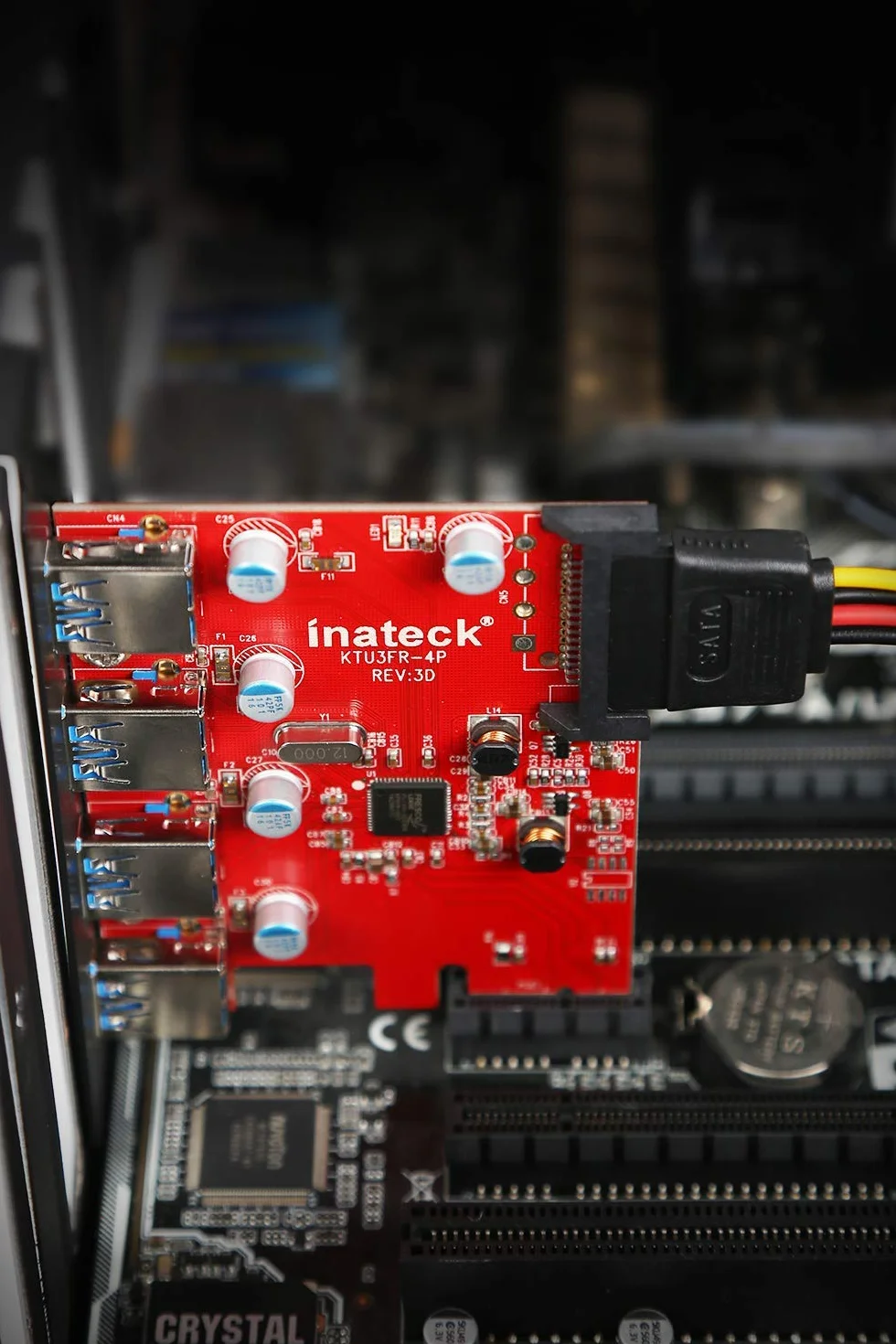 Inateck Superspeed 4-portowa karta rozszerzeń PCI-E na USB 3.0 - interfejs USB 3.0 4-portowa karta Express Desktop z 15-pinowym złączem zasilania SATA, [zawiera kabel 4-pinowy do 2 x 15-pinowy +