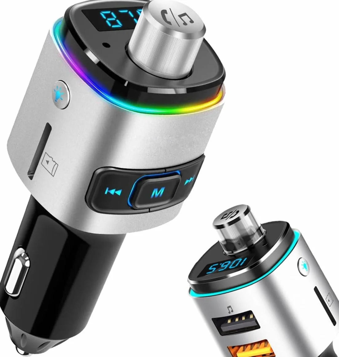 MMOBIEL Samochodowy adapter Bluetooth z nadajnikiem FM QC 3.0 USB-A