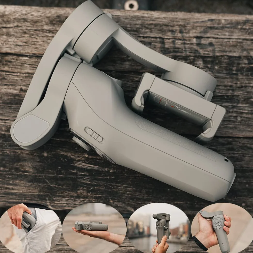 Rollei Steady Butler Mobil 3 SE, mały, lekki, składany smartfon gimbal do cichego kręcenia filmów z ręki & Rollei Statyw do smartfona Traveler – elastyczny i lekki ze zintegrowanym uchwytem, czarny