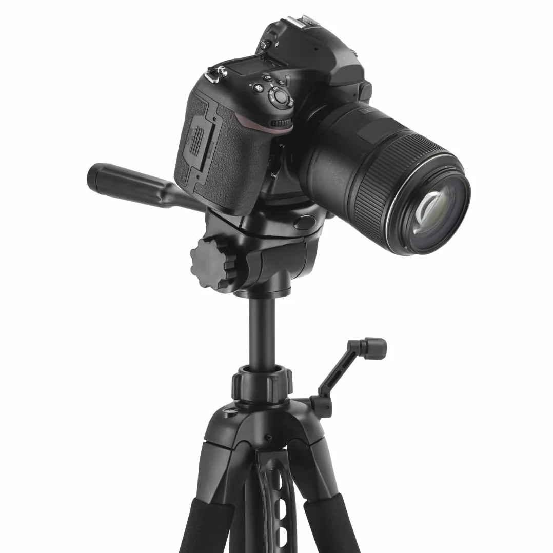 Hama Action 170 Statyw do aparatu 3D o wysokości 62-170 cm, statyw fotograficzny z uchwytem na telefon komórkowy i uchwytem na tablet, statyw z głowicą 3-kierunkową, statyw do lustrzanki z torbą