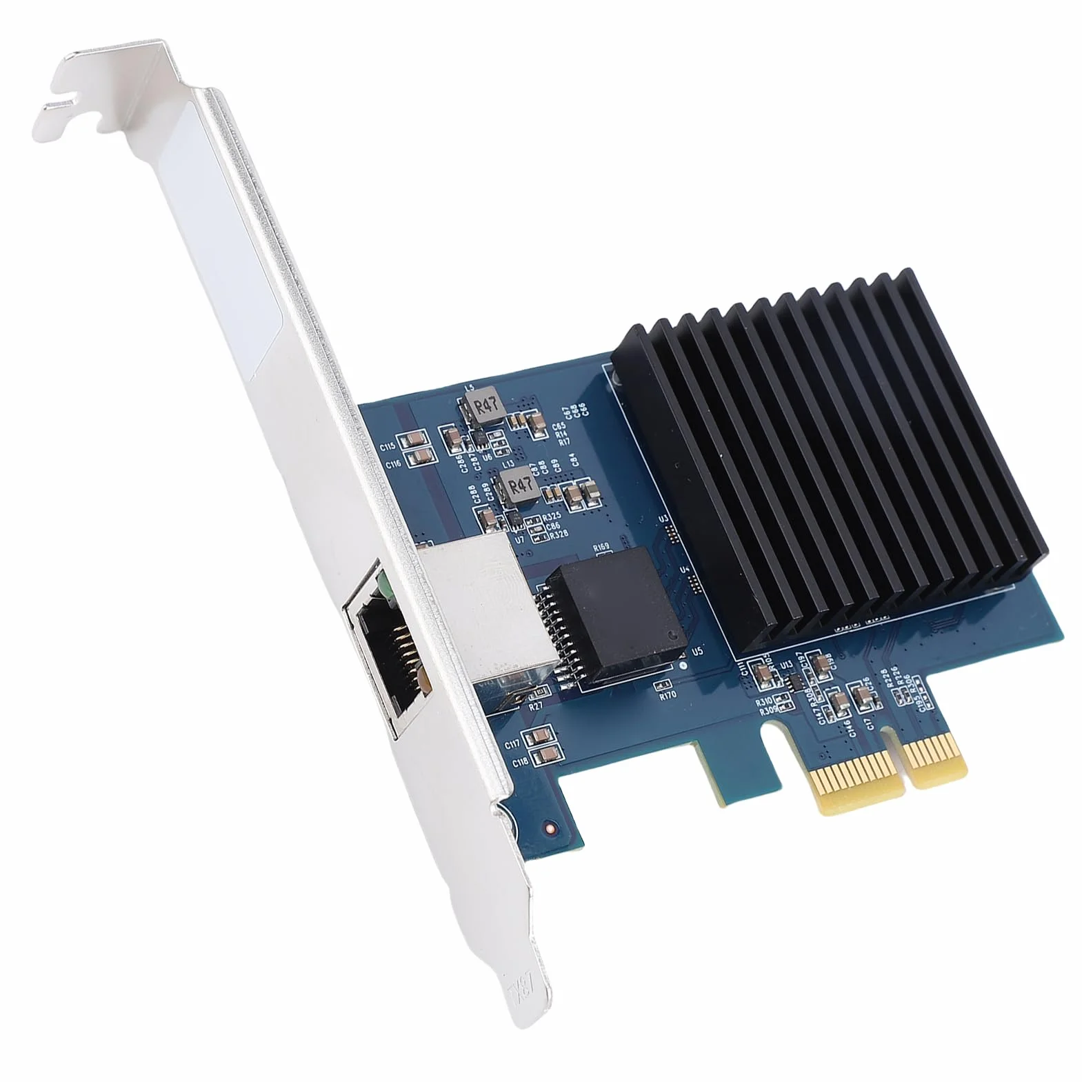 Goshyda Karta Sieciowa PCIE 4.0 10 Gb/s, Adapter Ethernet RTL8127, Porty RJ45 dla Serwera Stacjonarnego Linux, 6 Prędkości 10 G/5G/2,5 G/1G/100m/10mbps