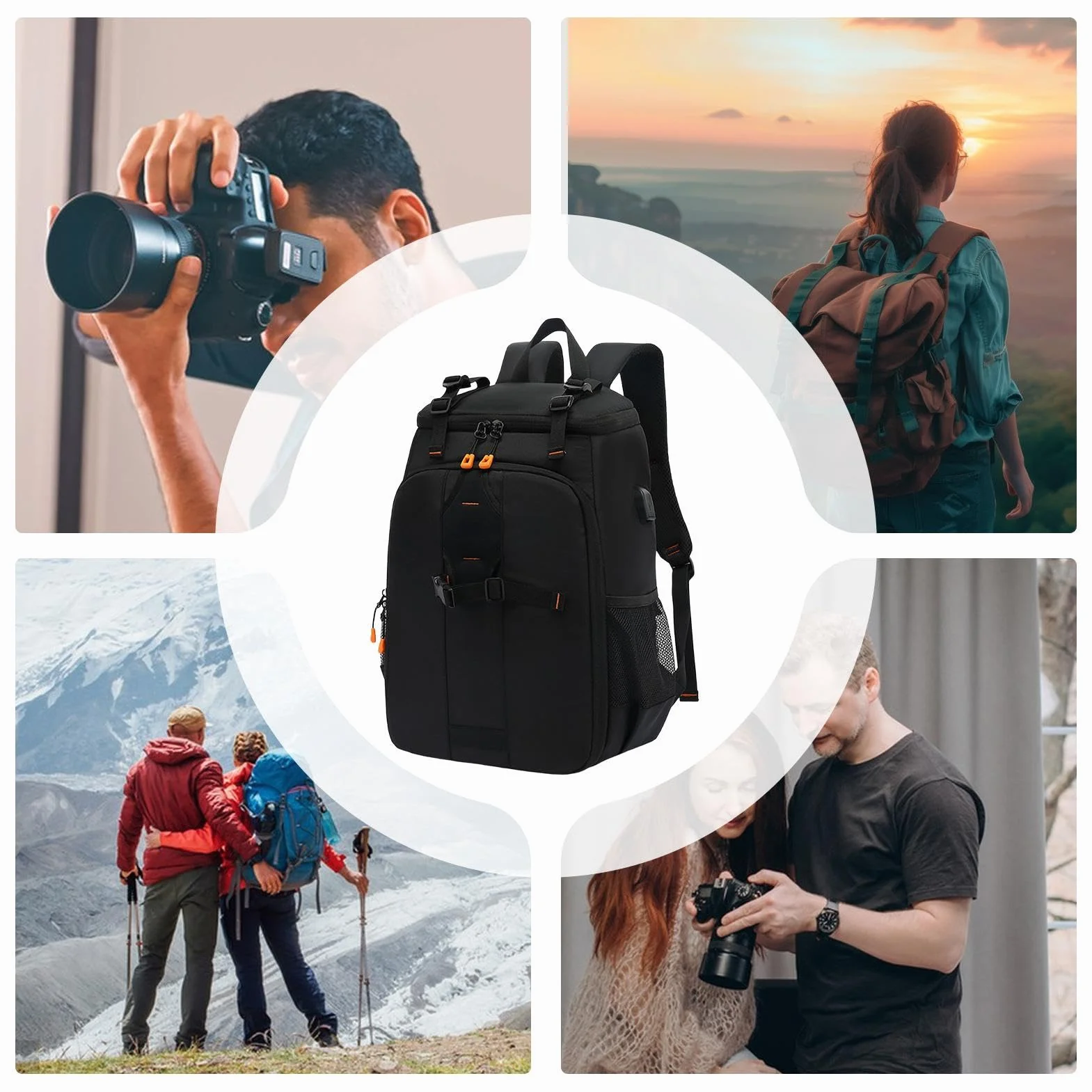 Plecaki dla fotografów Pojemny plecak wielofunkcyjny z przegrodą na laptop | Przedmiot osobisty Dla mężczyzn, podróże, outdoor, wędrówki, przygoda, dron, praca, szkoła