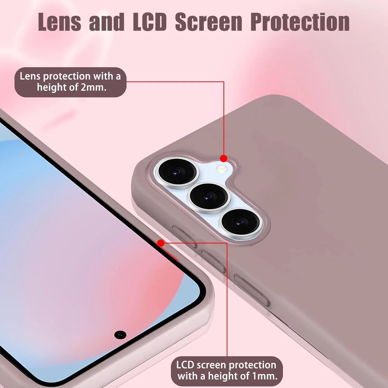 Łańcuszek etui kompatybilne Samsung Galaxy A56 5G ochronne z paskiem różowe