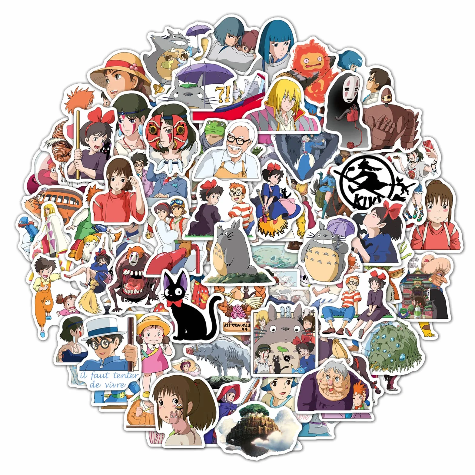 Totoro 100 szt. wodoodporne winylowe naklejki do dekoracji DIY, graffiti na samochód, motocykl, laptop, rower, deskorolkę, snowboard, bagaż, MacBook, iPad i inne