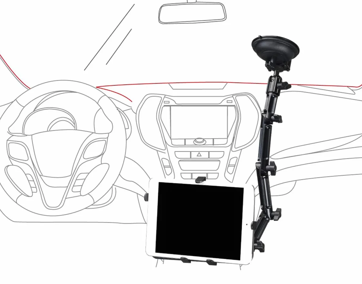 Uchwyt samochodowy uniwersalny przyssawka do iPad 1 2 3 4 Air Pro Galaxy Tab Note Nexus 10 tablet PC 7-11 cali 008