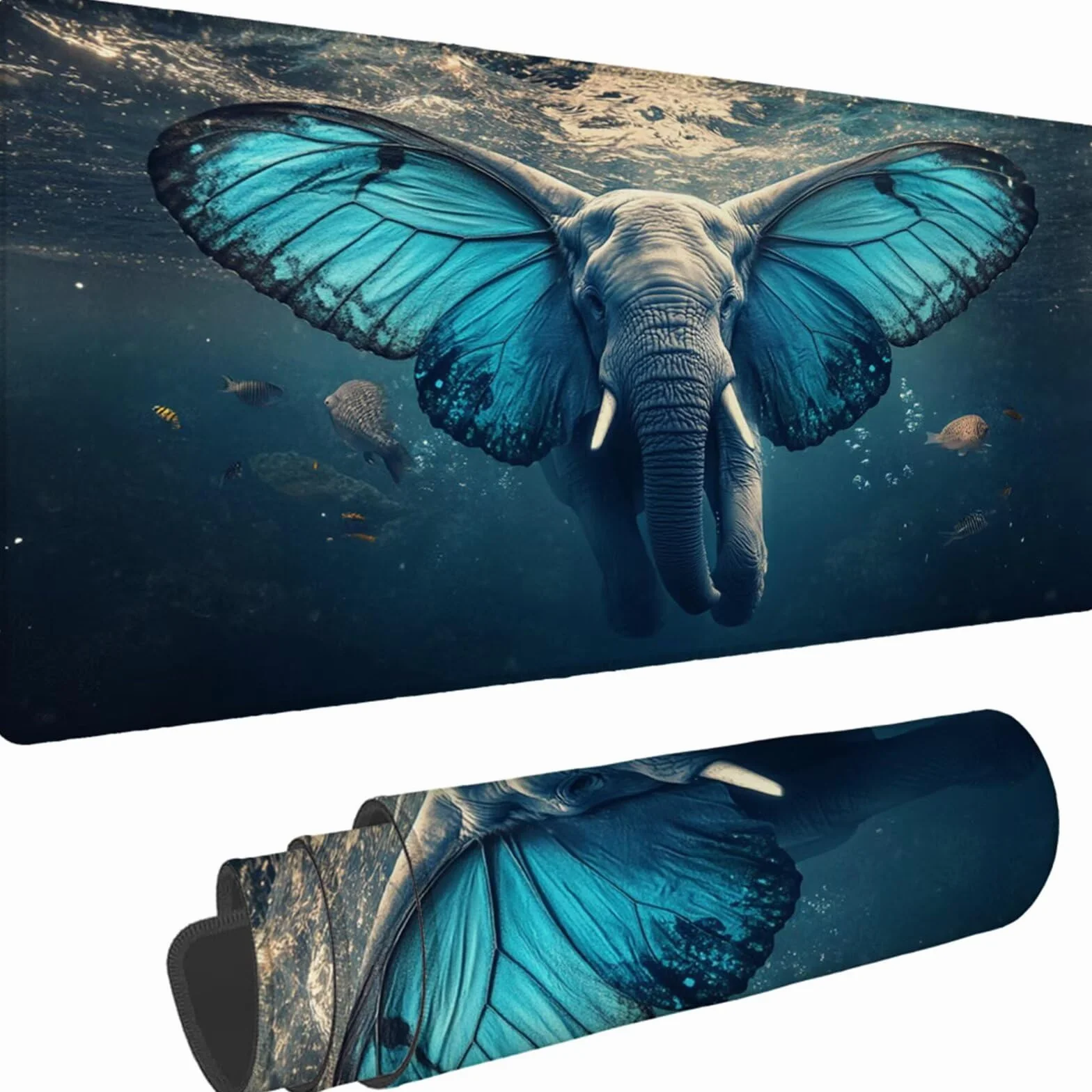 Gamingowa podkładka pod mysz 1200 x 600 x 3 mm, XXL, wodoszczelna, odporna na ścieranie, z przyszytymi krawędziami, niebieska, podkładka na biurko, poprawia prędkość i precyzję pod laptopa, komputera