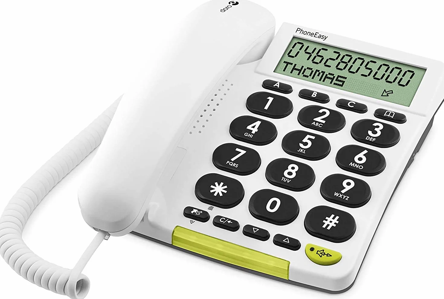 Doro Phone Easy 312Cs - telefony (analogowe, biurko, biały, LCD, monochromatyczne, zielone)