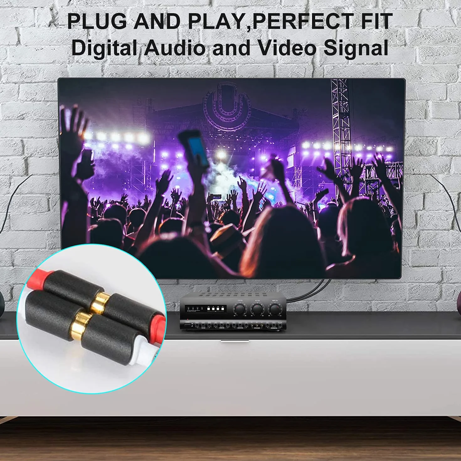 J&D Przedłużacz RCA, pozłacany kabel audio z serii 2, męski na żeński kabel audio stereo do głośnika, wzmacniacza, miksera, telewizora, 2,7 m