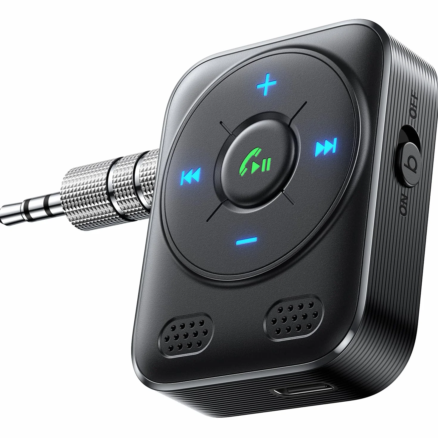 JOYROOM Bluetooth 5.4 samochodowy adapter AUX Bluetooth, odbiornik Bluetooth jack, połączenie głośnomówiące z wyświetlaczem LED, adapter jack samochodowy z 16