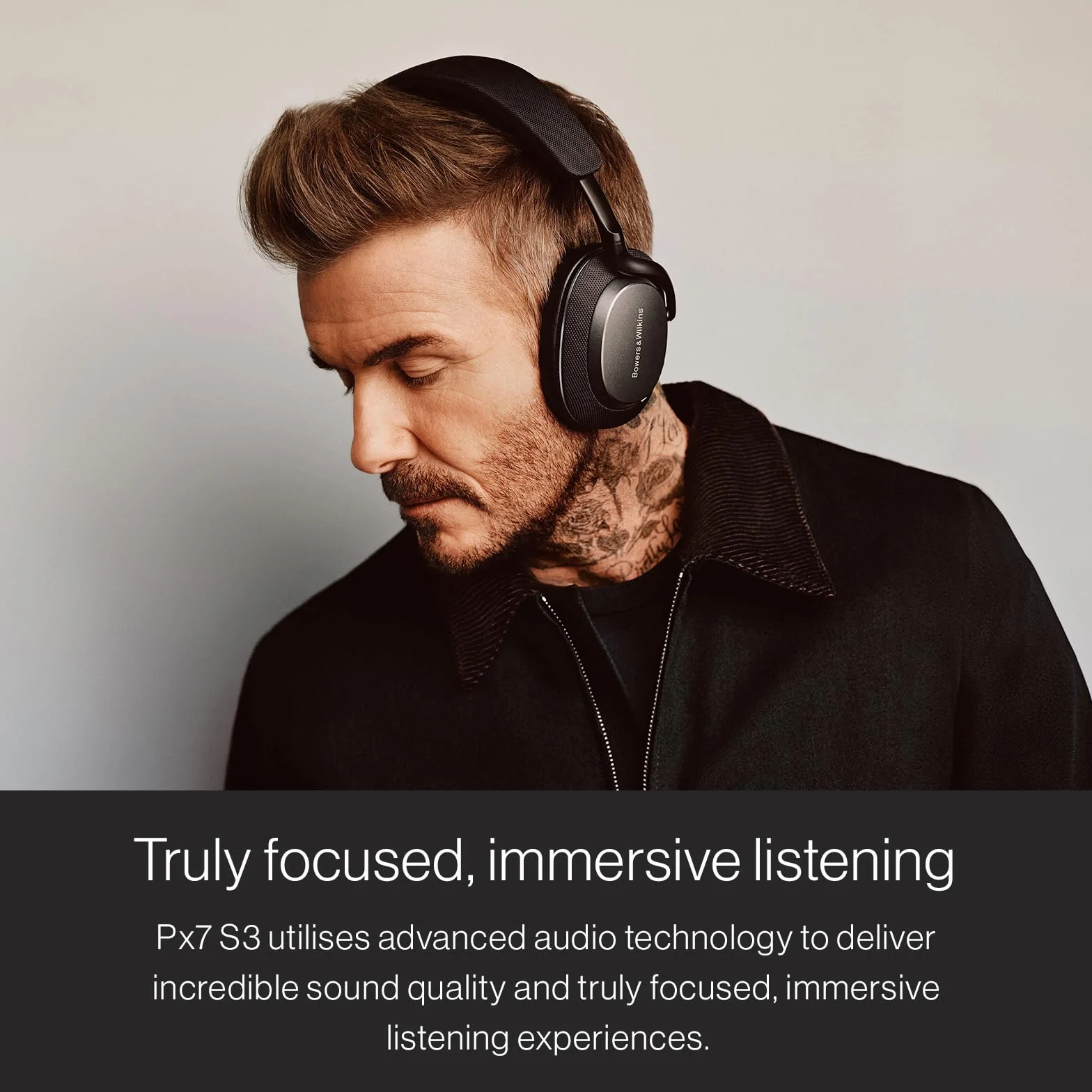Bowers & Wilkins Słuchawki nauszne Px7 S3 z redukcją szumów, bezprzewodowe, aptX™ Lossless, szybkie ładowanie, 30 godzin odtwarzania, 8 wbudowanych mikrofonów - niebieski (Frostblau)