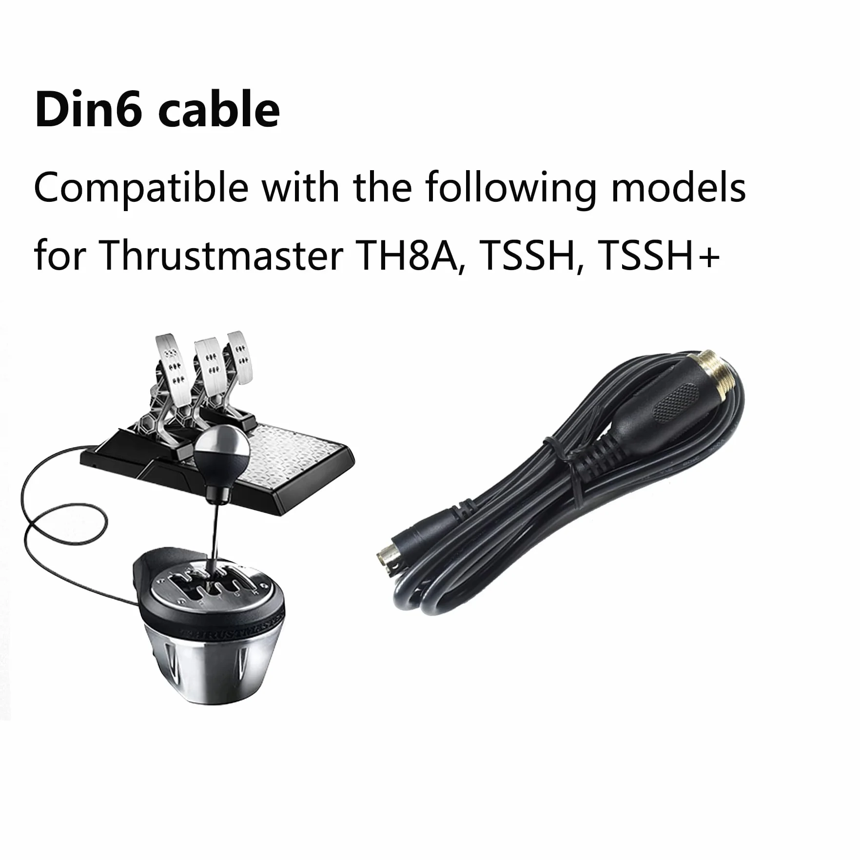 Złącze Din6 kabel USB adaptacja pasuje do Thrustmaster TH8A kabel ręczny TSS hamulec ręczny przewód sygnałowy (USB)