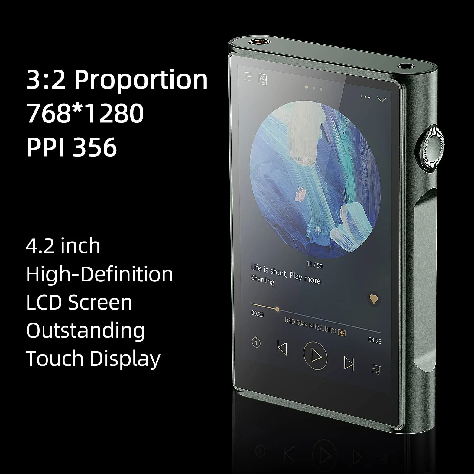 SHANLING M3 Ultra odtwarzacz MP3/MP4, Bluetooth, ekran dotykowy 4,2 cali LCD, MQA 16X, 3500mAh, 32 GB+2 TB