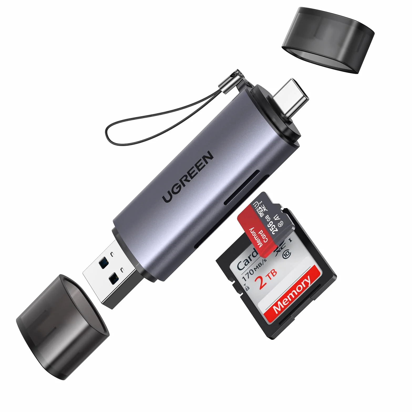 UGREEN Czytnik Kart USB 3.0 USB C Zewnętrzny TF SD 2 w 1