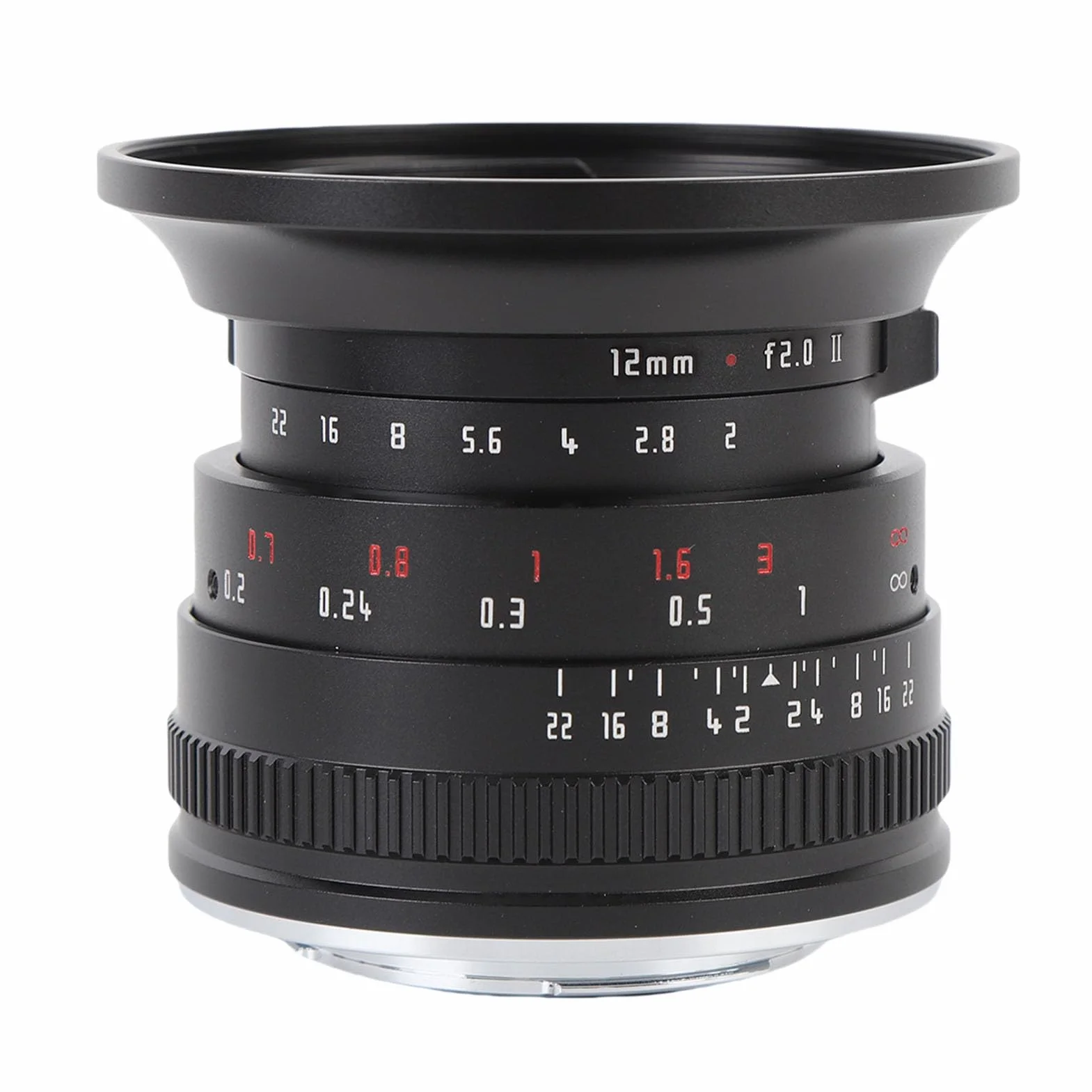 Fabater Obiektyw Stałoogniskowy 12 Mm F2.0 z ręczną regulacją Ostrości Prime APS-C Pasuje do Kamer z Mocowaniem M4/3 do G1 G2 G3 G5 G6 GF8 GF9 GH5 GH6, M1, M2 E-P1, E-P2, E-P3, Wydajność (BLACK)