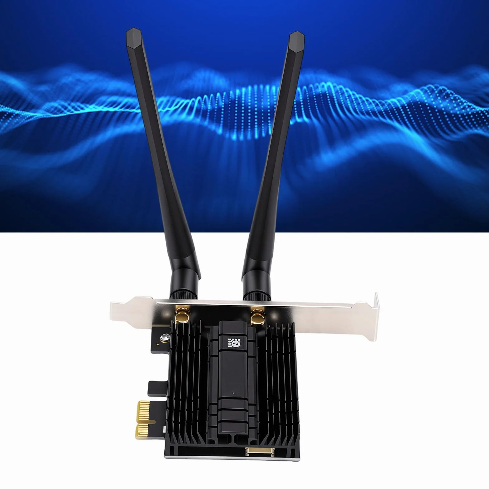 Zunate Karta Sieciowa WiFi 7 z Bluetooth 5.4 | Trójzakresowy adapter bezprzewodowy M.2 NGFF, prędkość 2882 Mb/s, Bluetooth 5.4, WPA3, dwie anteny