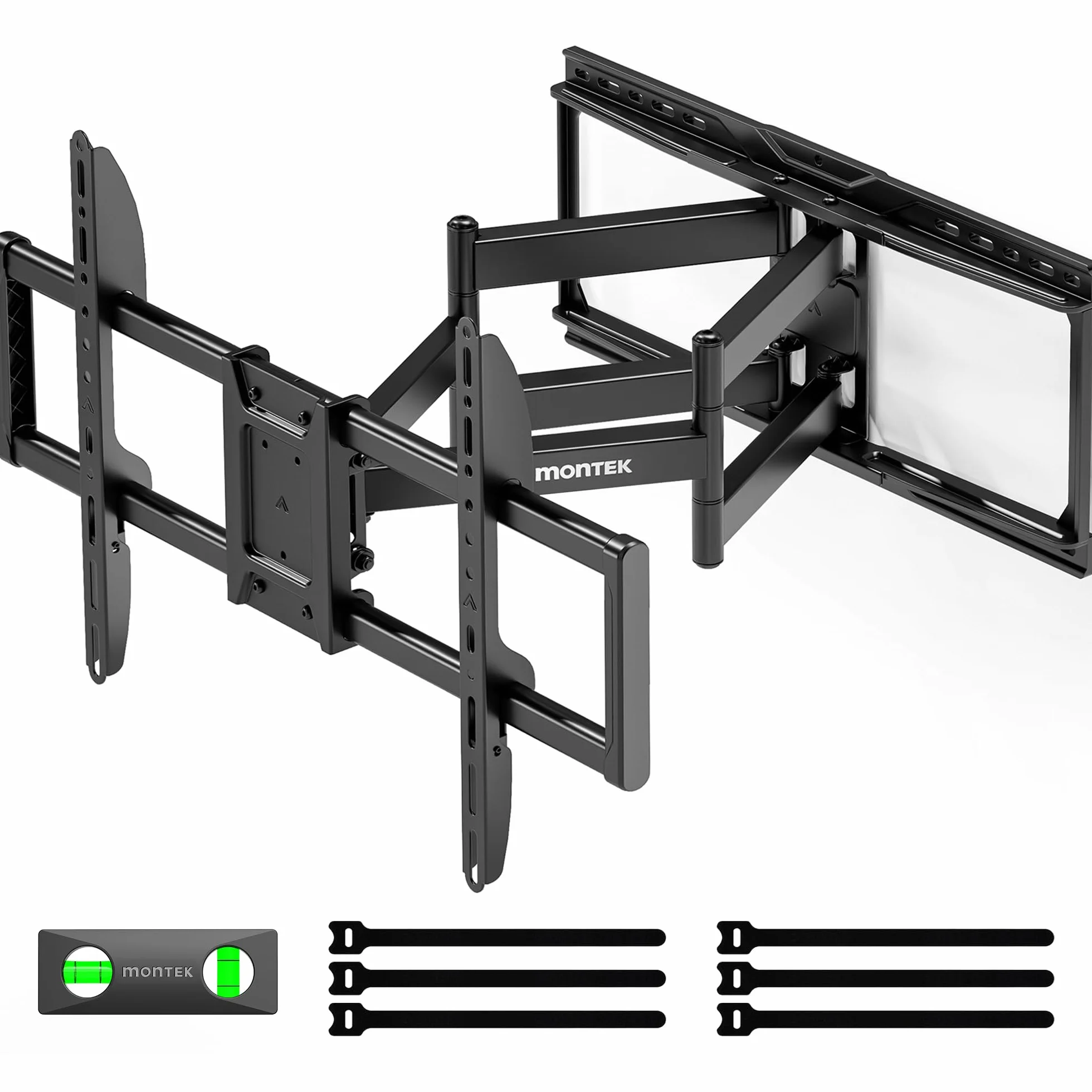 monTEK Uchwyt ścienny do telewizorów 37–90cali do 75 kg,maks.VESA600x400mm | 2026 New,Full Motion,Heavy Duty,Extended 638mm Dual Arm,Tool-Free Tilt & Swivel,Easy Assembly,Tools included