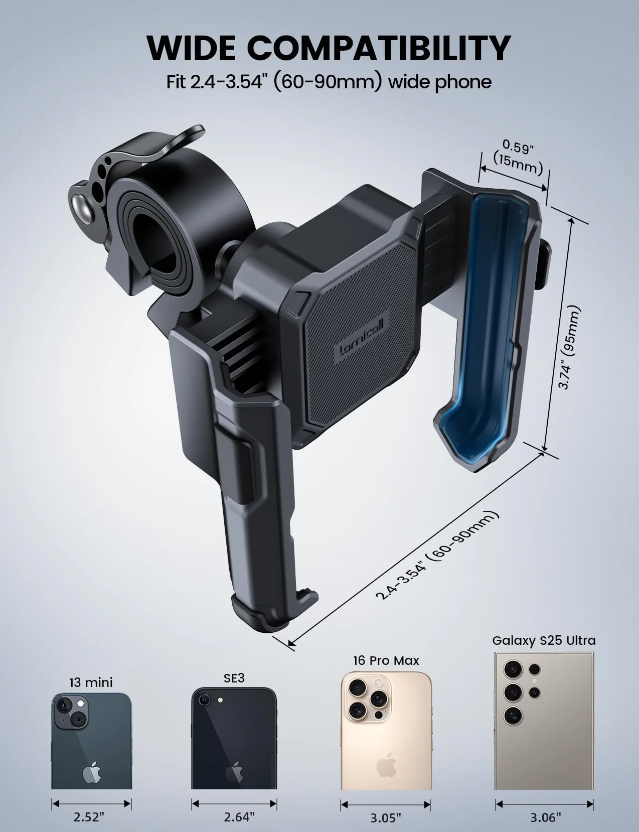Lamicall uchwyt telefonu rowerowy motorowy 360° obrotowy uniwersalny na kierownicę iPhone 16/15/14 Samsung