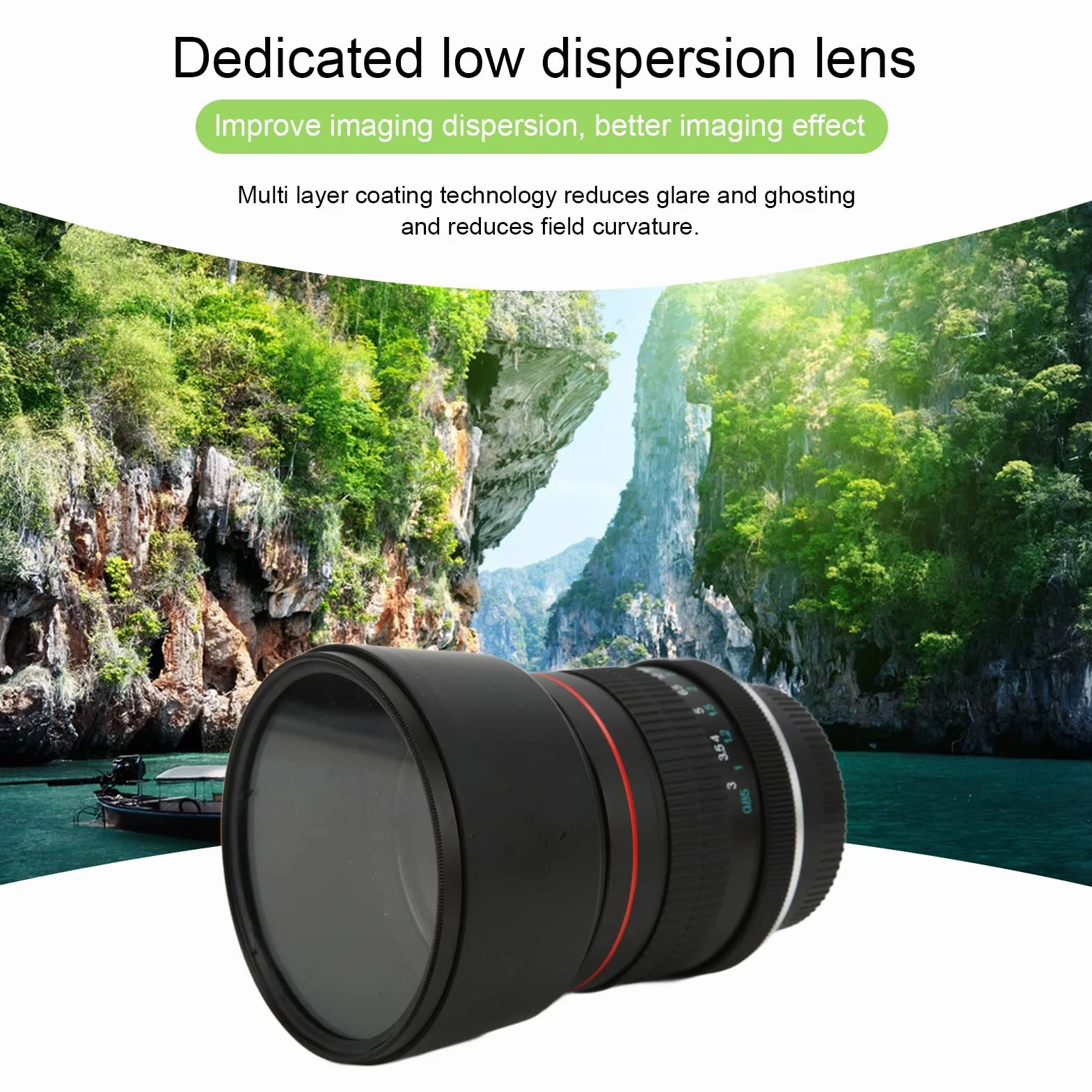 85mm F1.8 z Dużą Przysłoną, Pełnoklatkowy Obiektyw Aparatu z Ręcznym Ustawianiem Ostrości, Mocowanie AI Obiektywu Stałoogniskowego, Kąt Widzenia 28,3°, dla D850, D810, D800, D780, D750,