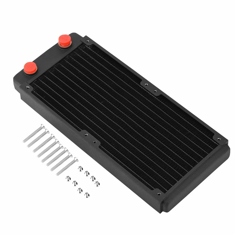GOWENIC Wysokowydajny Wymiennik Ciepła Cieczy 360 Mm |Chłodnica Miedziana do Portu G1/4 Chłodzenia Wodnego Komputera PC (240 mm)