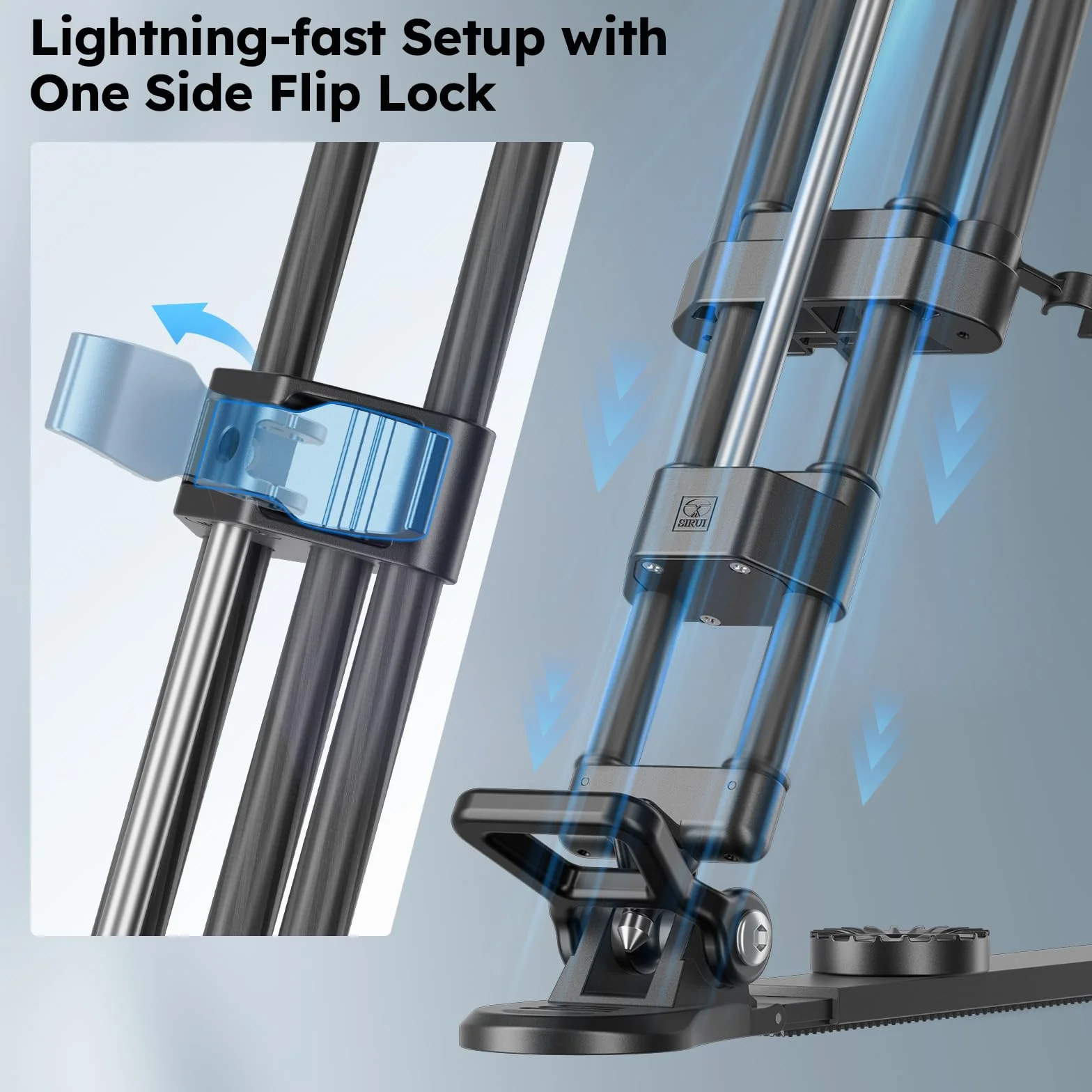 SIRUI SQ75+VHS10 Zestaw statywów wideo z włókna węglowego, statyw wideo 182 cm z 7-stopniową przeciwwagą, 4-stopniowa hydrauliczna amortyzacja obrotu/pochylenia, maksymalne obciążenie 10 kg