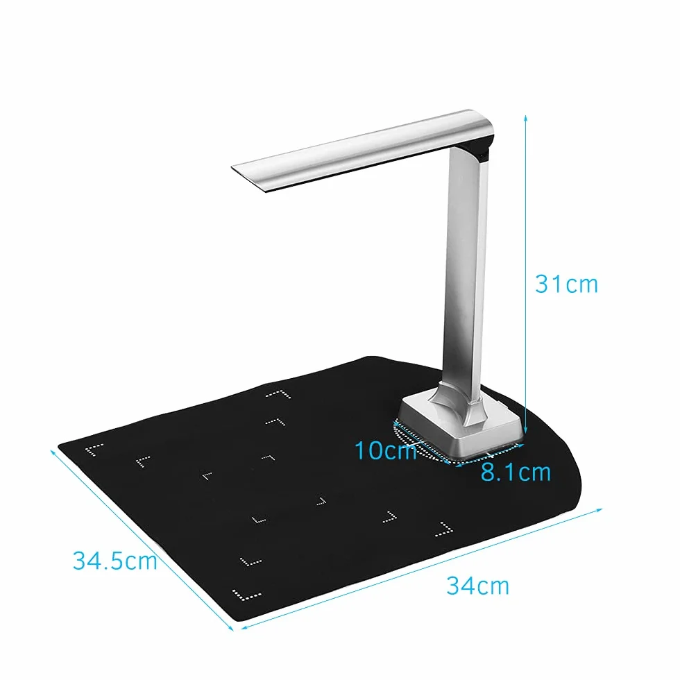 BK32 składany skaner dokumentów HD High Speed USB 15 megapikseli, format skanowania A4, ze światłem LED, do klasy, biura, biblioteki, banku, dla