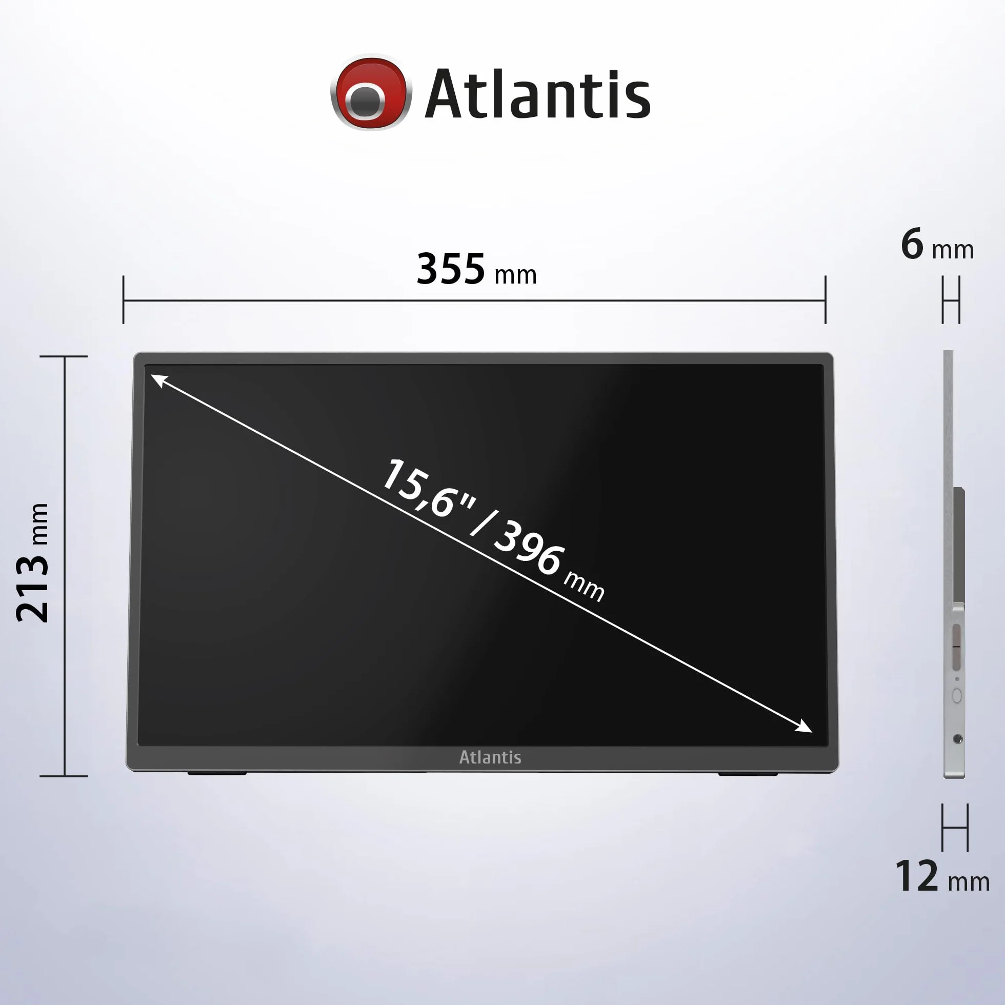 ATLANTIS 16-calowy ekran dotykowy 1080P Full HD 1920 x 1080, HDMI/Type_C, głośnik 2 x 1 W, regulowane nachylenie, ekran IPS, do laptopa/konsoli 170/170, kabel HDMI 1,5