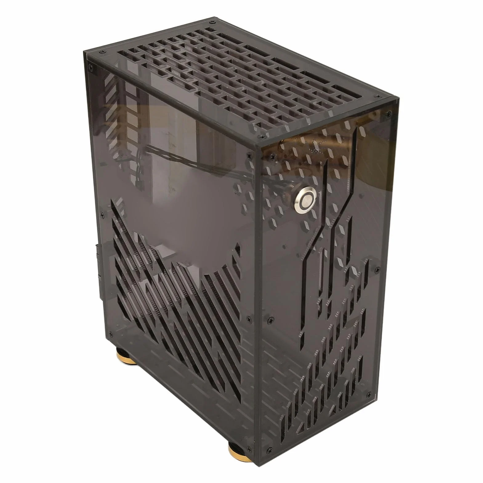 Obudowa Mini ITX Przezroczysty panel akrylowy Chłodzenie 360 ​​stopni Kompaktowa, lekka obudowa Mini PC dla entuzjastów majsterkowania i małych konstrukcji Pojemność 4,3 l Rozmiar (Czarny)