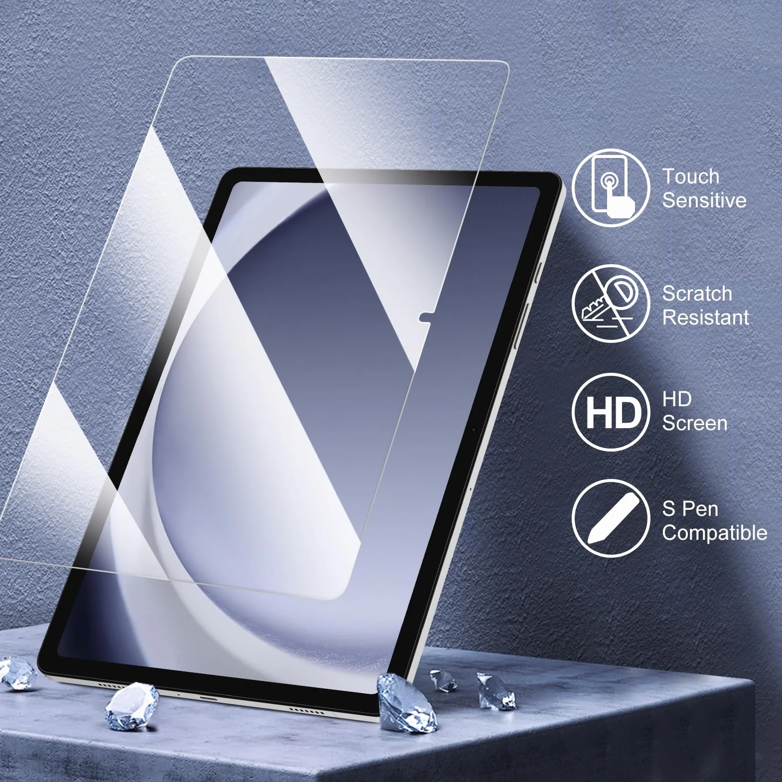 Fintie Etui do tabletu Samsung Galaxy Tab A11+ Plus 11" 2025 / Tab A9+ Plus 11 cali 2023 z folią ochronną, ultracienkie etui ochronne z przezroczystą tylną okładką, pawiowy błękit