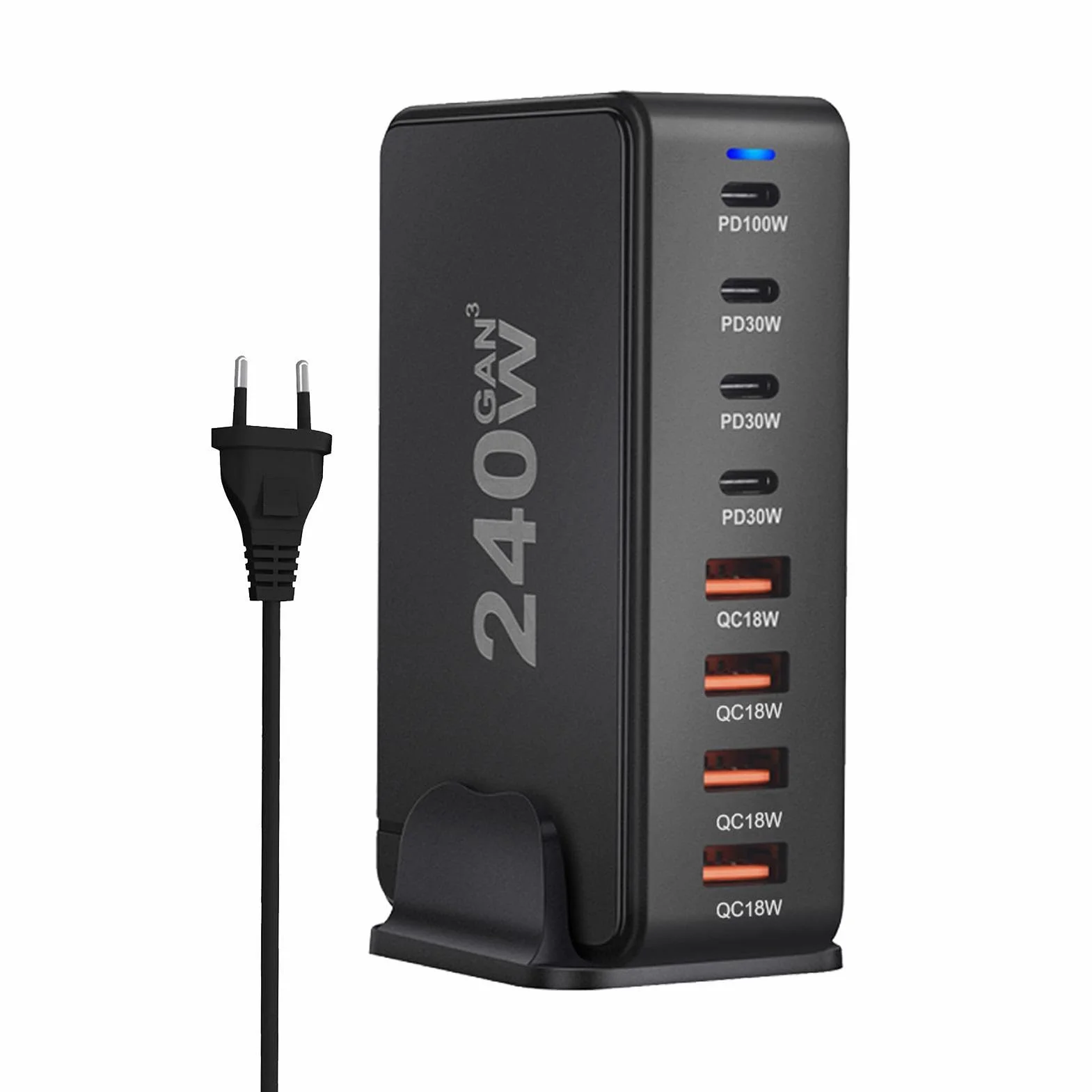 Ładowarka Pd – stacja ładująca Pd z 8 portami Multiple – zasilacz do | laptopa z super szybkim ładowaniem QC do ładowania laptopa, tabletu, smartfona