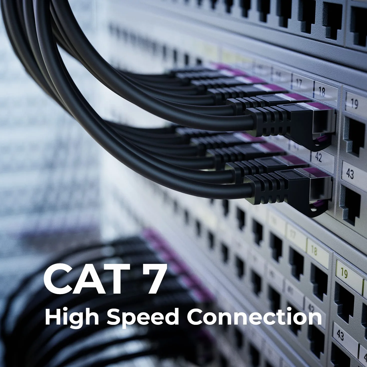 deleyCON 5x 0,5m CAT7 Kabel Sieciowy - 10 Gigabit - Krótki 50cm RJ45 Patchkabel Ethernet (Miedź, SFTP PiMF Ekranowanie) - LAN DSL Switch Modem Router Patchpanel CAT7 CAT6 CAT5 - Kolorowy
