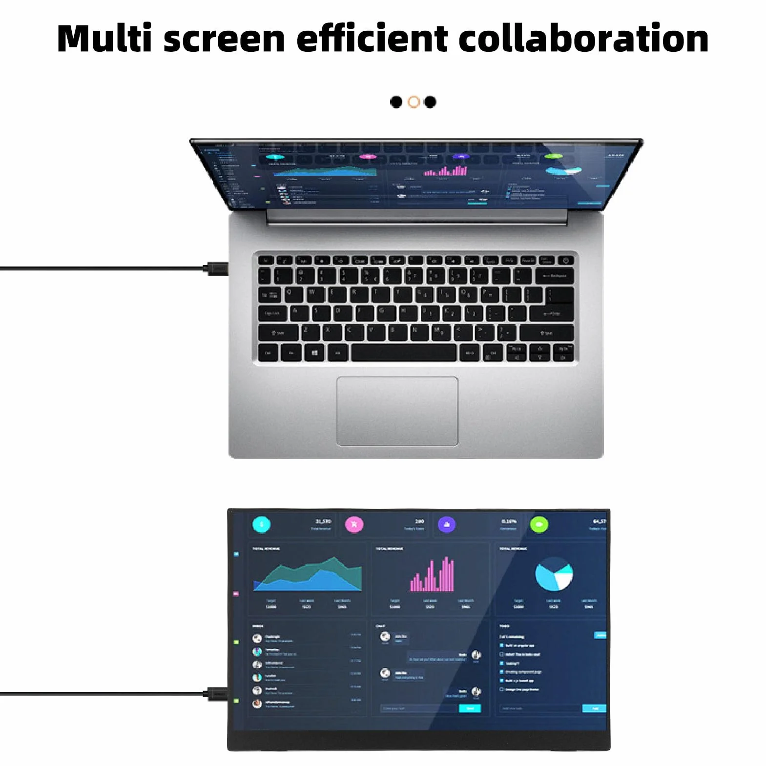 Fabater Przenośny Wyświetlacz 15.6 -HD -HD dla Wydajności Wielu Ekranów na Laptopach i Konsole do Gier