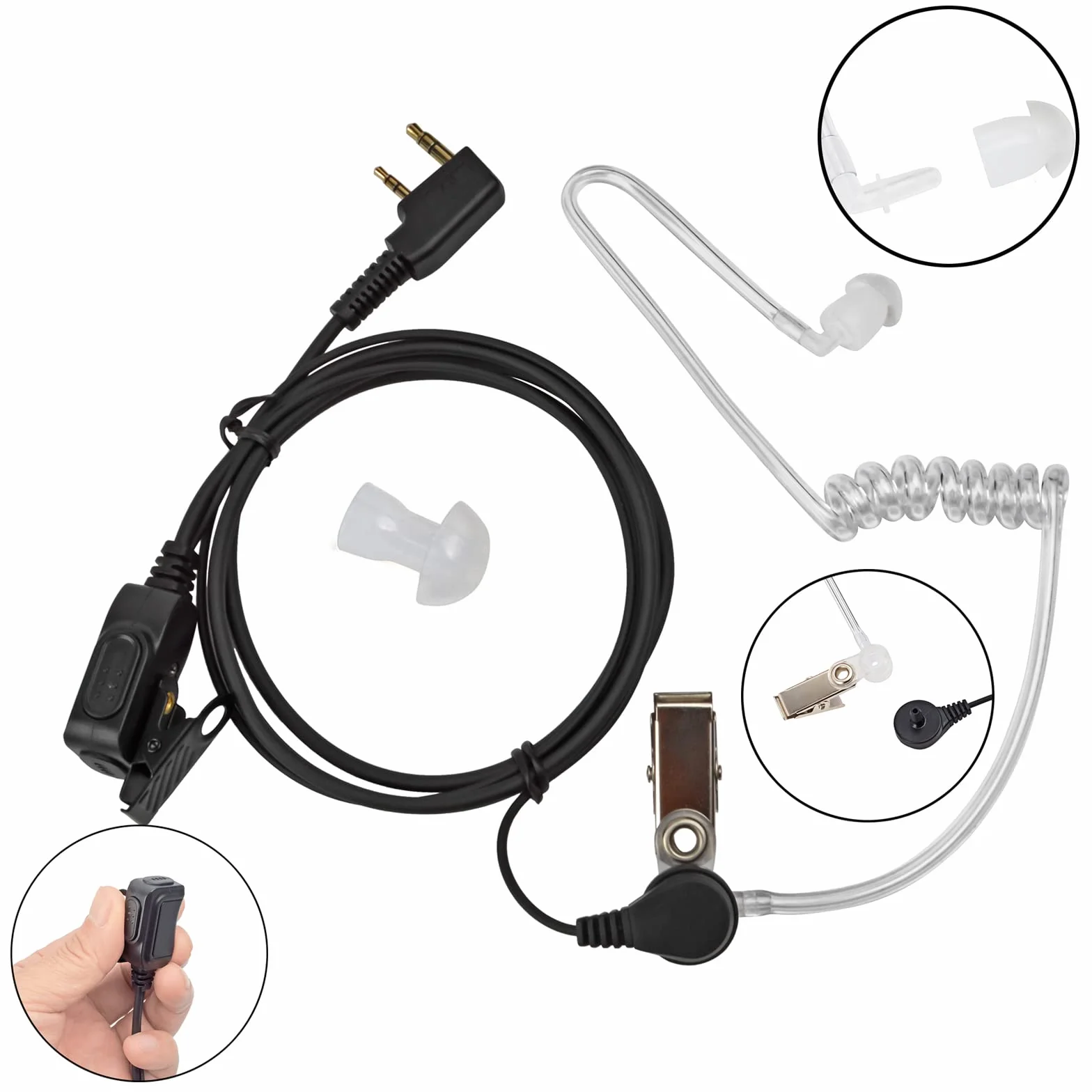 HYS Covert Acoustic Tube 2-pinowe słuchawki krótkofalówka kompatybilne z Baofeng UV-5R BF-888S Kenwood 1 sztuka