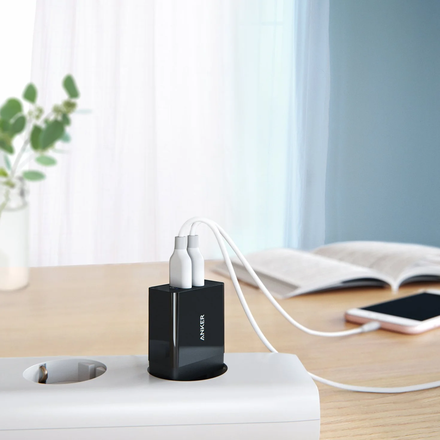 Anker 24W 2-Port USB Charger PowerIQ Technology