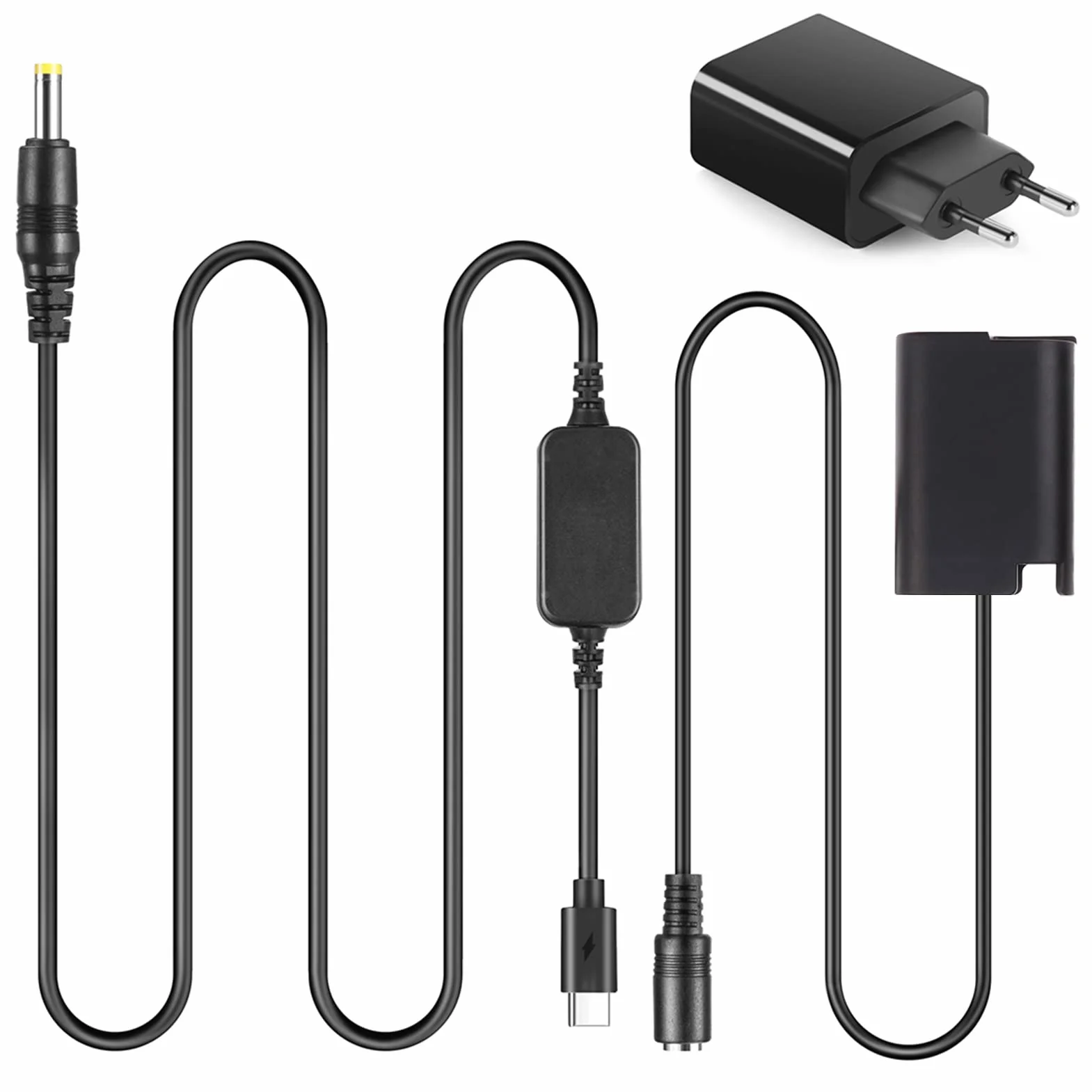 Adapter USB-C DMW-AC8 Kabel Zasilający DMW-DCC17 Dummy Łącznik Baterii PD Adapter Kit Wymień Baterię DMW-BLK22 do Panasonic Lumix S5 GH6 DC-S5K