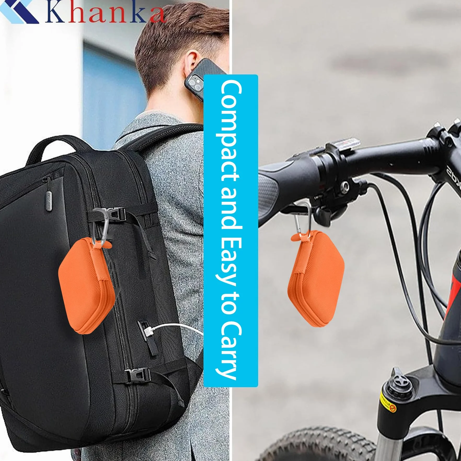 Khanka Etui do Anker Nano/MagGo Power Bank, ultracienka bateria magnetyczna 5000 mAh/10 000 mAh, kompatybilna z Anker Qi2 Certified 15W (A1665/A1664), ultraszybka ładowarka, tylko etui (pomarańczowe)