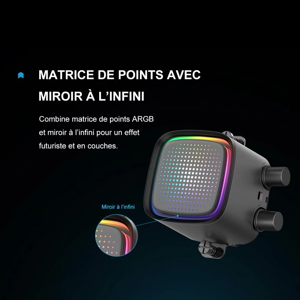 Chłodzenie wodne CPU SAMA L50 240 mm, efekt nieskończonego lustra, czarny | Intel LGA 1851/1700/1200/115X, AMD AM5/AM4, 2x120mm ARGB (synchronizacja z płytą główną), PWM, cicha praca, wentylatory 28 mm