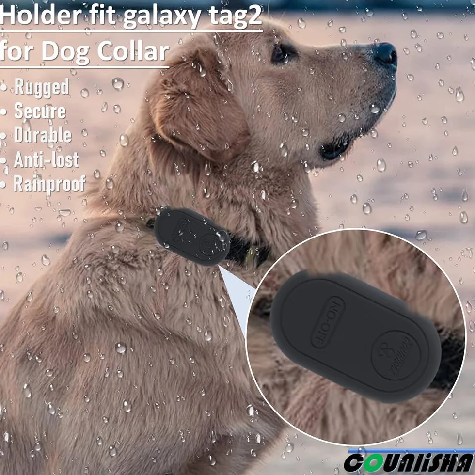Silikonowy uchwyt Samsung Galaxy SmartTag2, obroża dla psa, wąska gumowa osłona akcesoria, bezpieczne etui Galaxy Tag2 Tracker dla kota, dzieci (2 sztuki)
