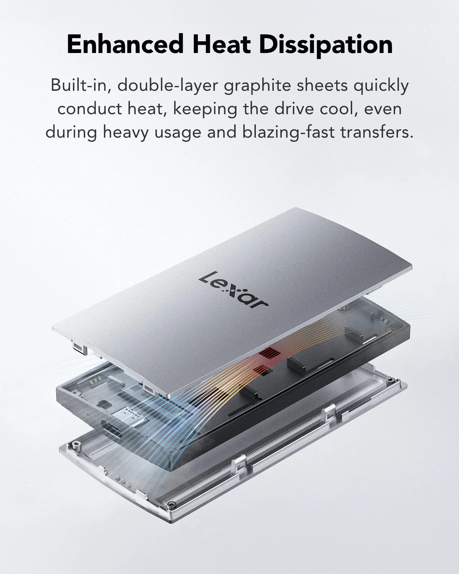 Lexar ES3 Przenośny dysk SSD 512 GB, srebrny, USB 3.2 Gen 2 do 1050 MB/s | Zewnętrzny dysk SSD kompatybilny z iPhone 17 Series/Mac/PS5/XBOX/Laptop/PC