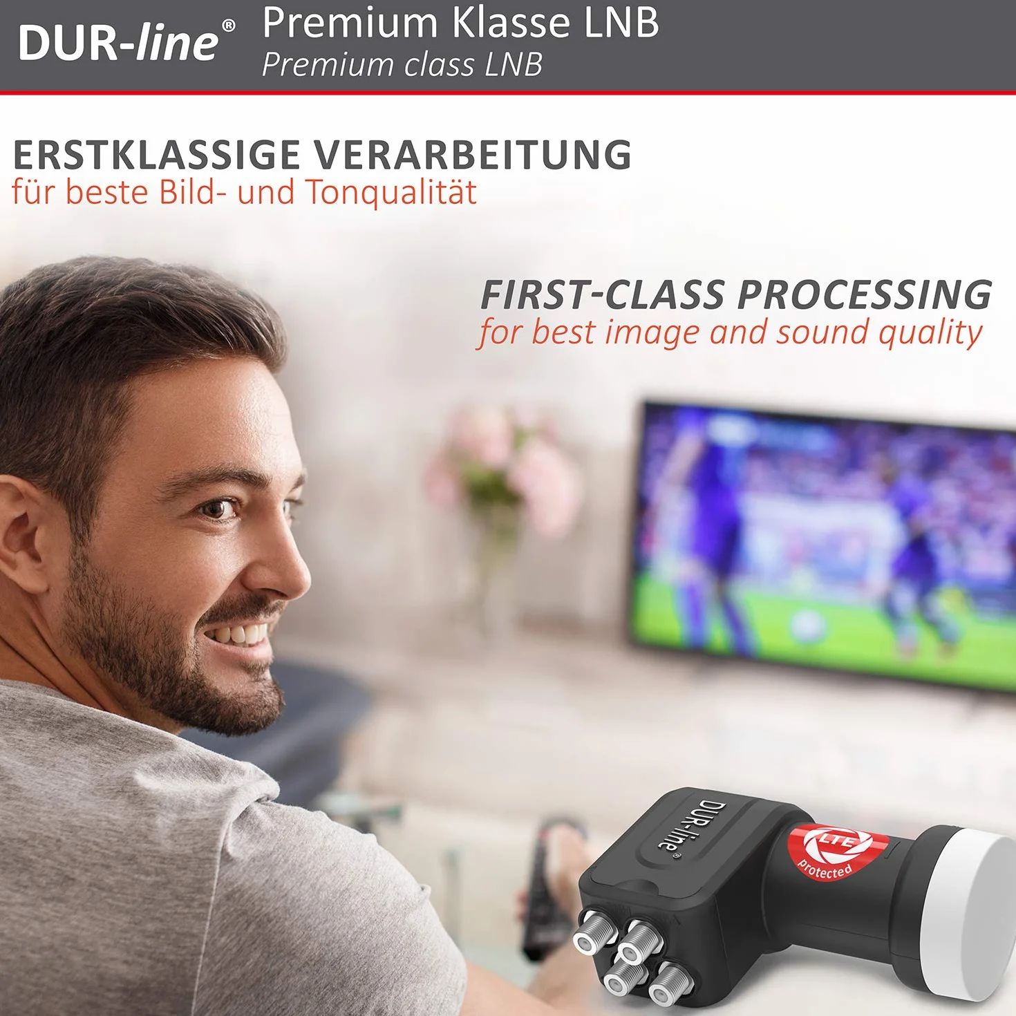 Dur-Line + Ultra – LNB + + filtr zakłóceń LTE + + [Full HD, HDTV, 3D, LTE/UMTS/GSM/DECT] Produkt Filtra Dur-Line