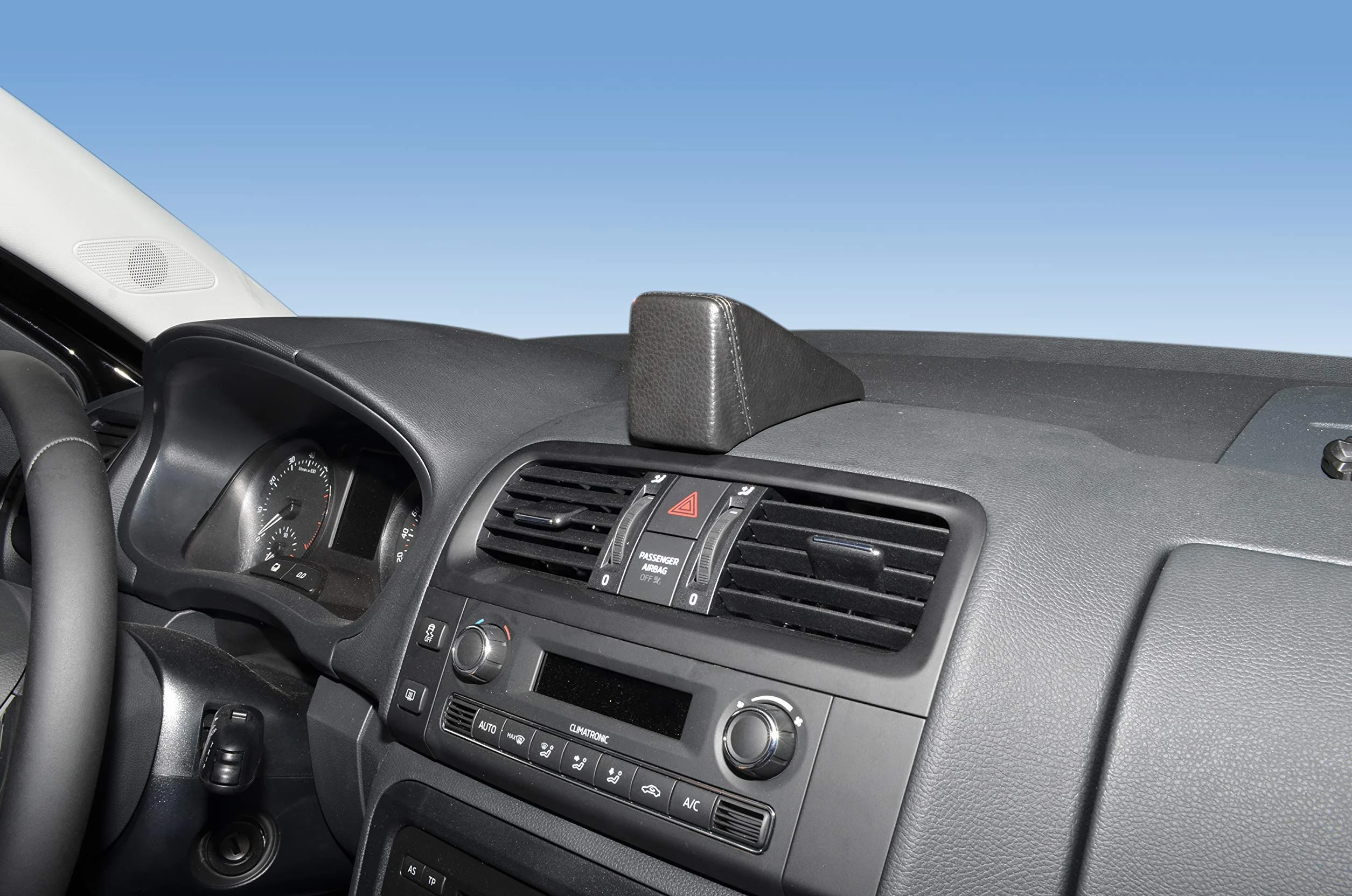 KUDA Uchwyt na telefon komórkowy pasujący do Skoda Fabia II od 02/2007 & Roomster od 06/2006 & Praktik od 02/2007 - konsola telefoniczna do smartfonów, telefonów komórkowych, nawigacji i innych -