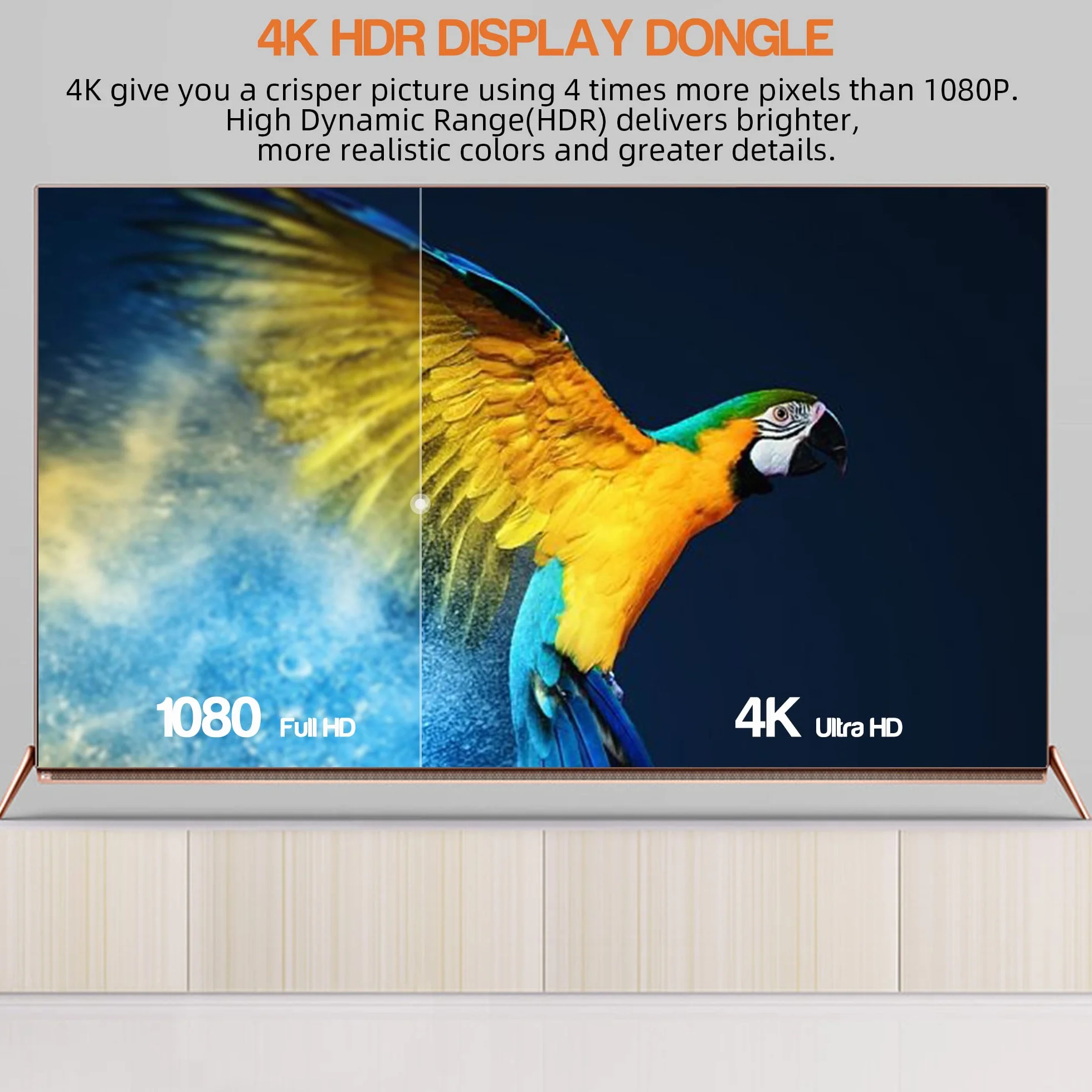 Bezprzewodowy klucz HDMI Miracast 4K & 5G - Streaming dla iPhone/iPad/Android/iOS/Windows/Mac, PC HD Fire Stick TV, monitora, projektora (obsługuje DLNA)